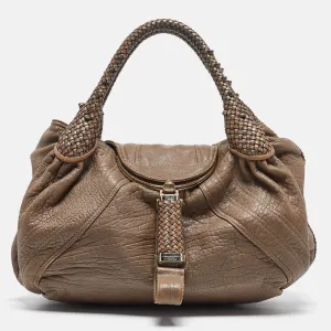 Grey Leather Spy Hobo