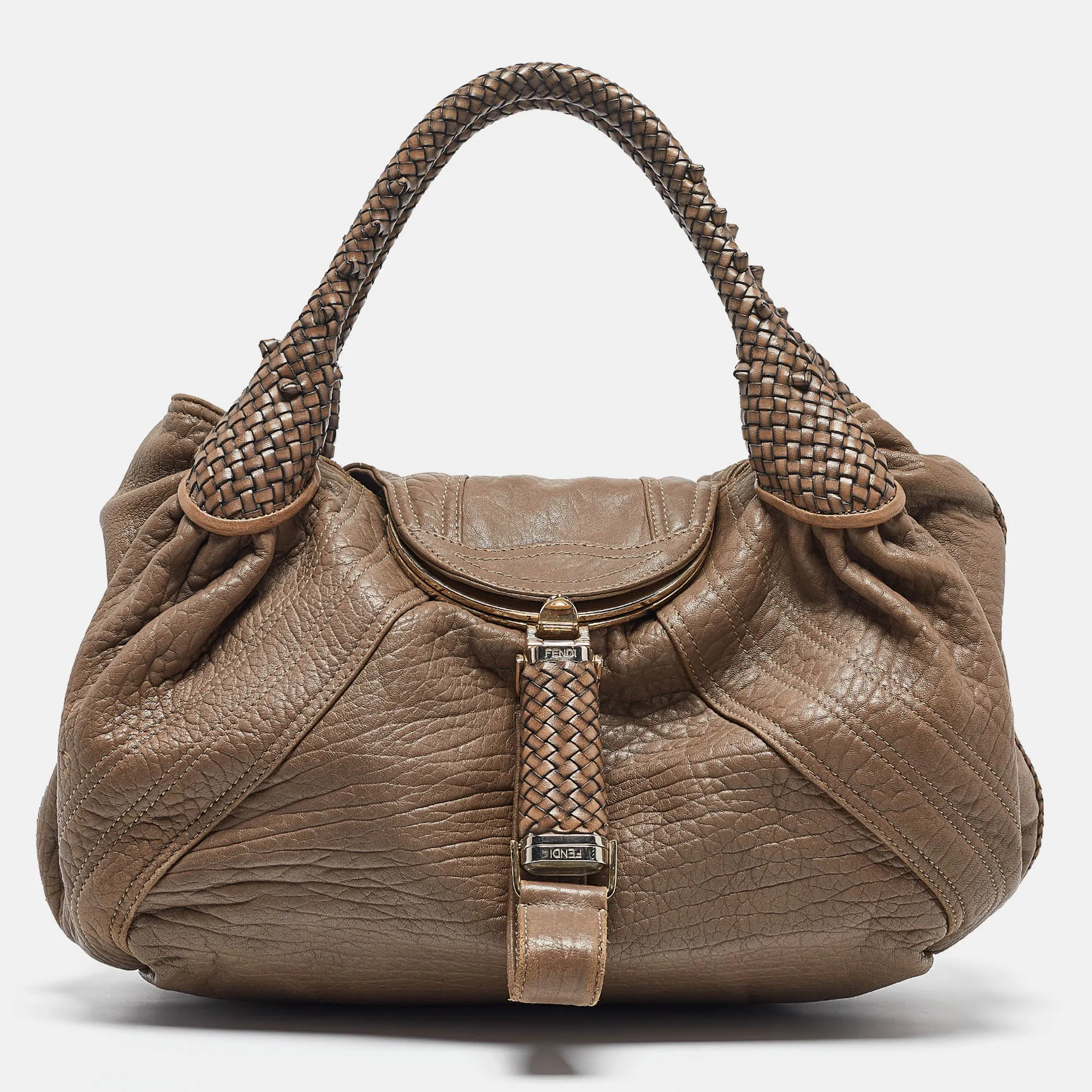 Grey Leather Spy Hobo