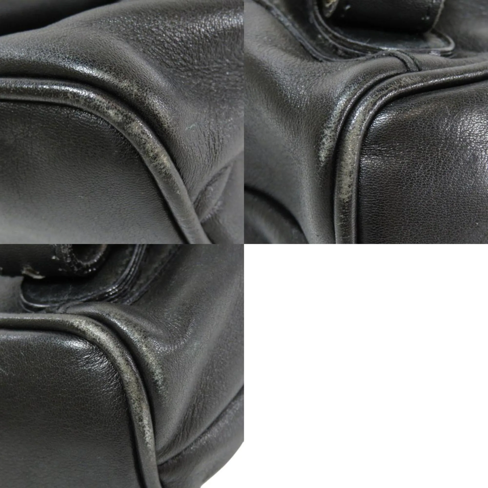 Gucci 003 3444 Bamboo Backpack Daypack Leather Ladies