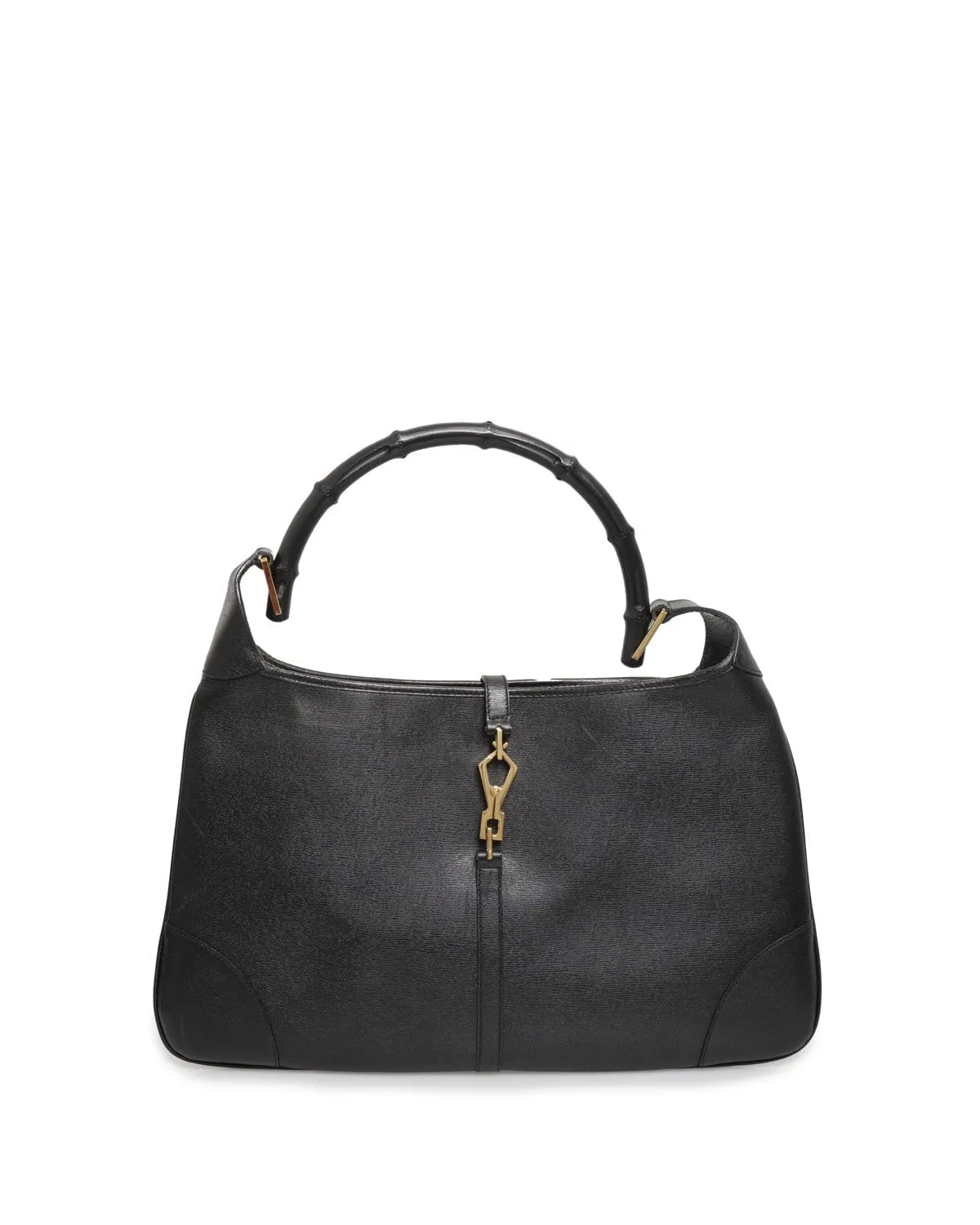 Gucci Bamboo Hobo Black Calf Leather Shoulder Bag - AWL1955