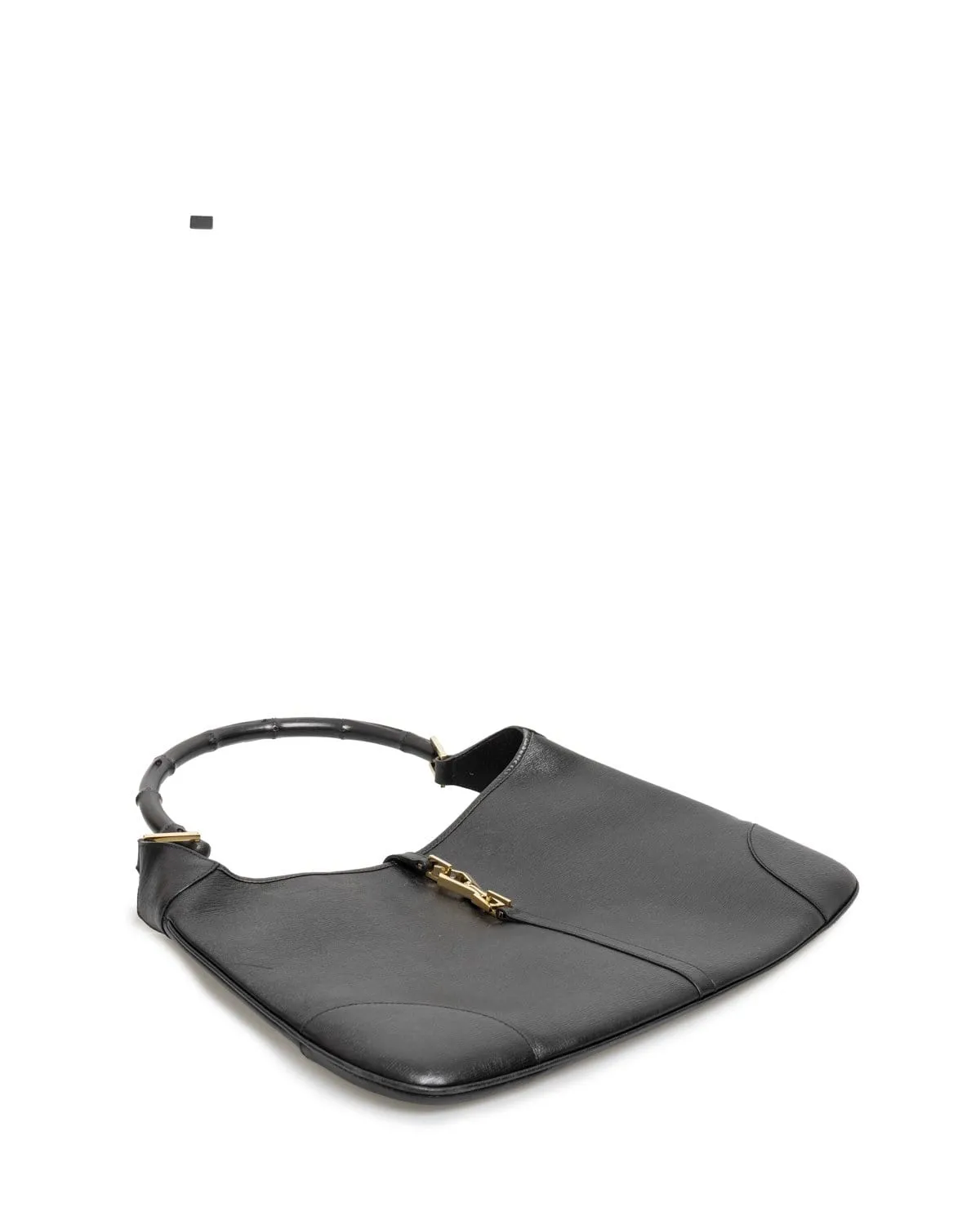 Gucci Bamboo Hobo Black Calf Leather Shoulder Bag - AWL1955