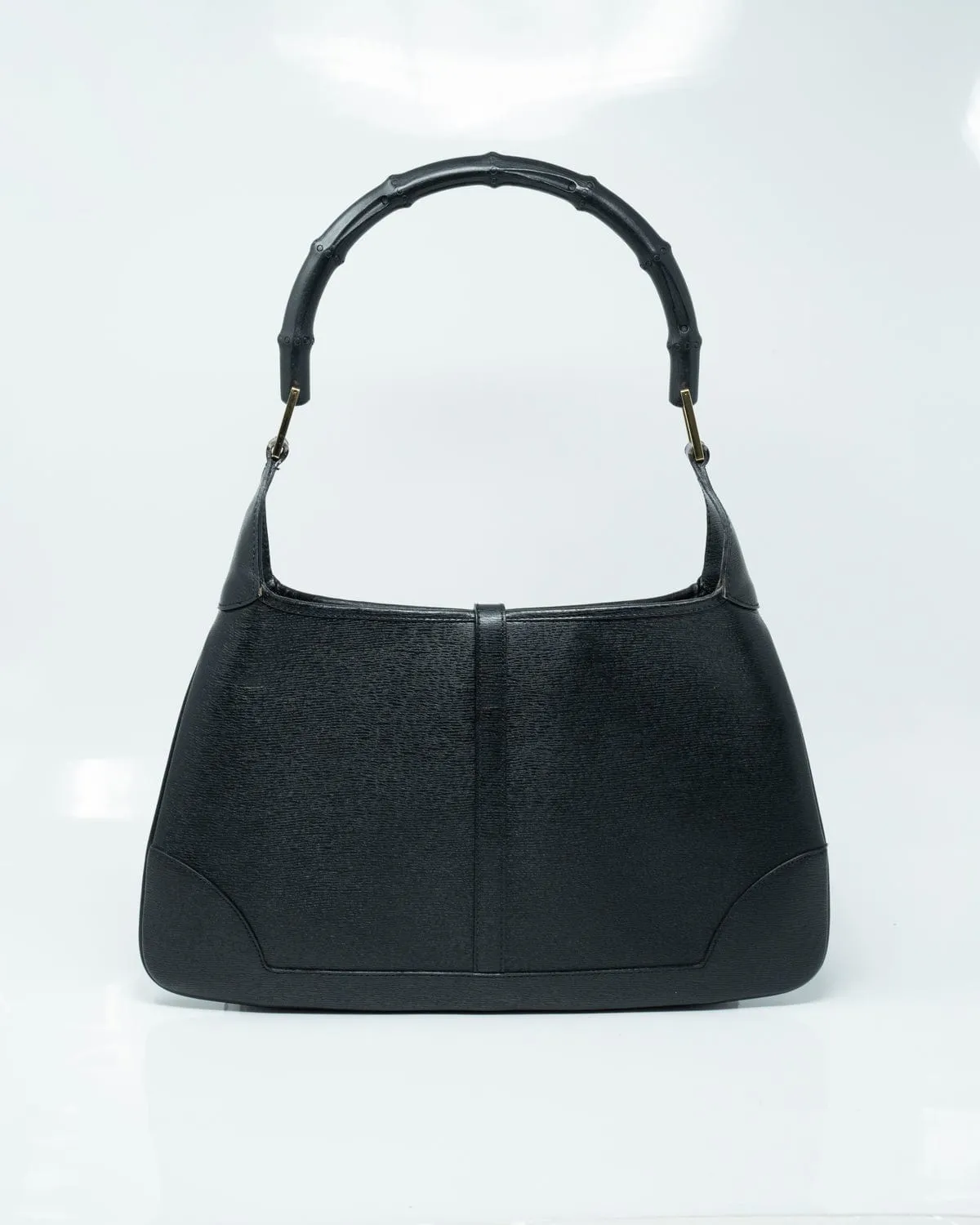 Gucci Bamboo Hobo Black Calf Leather Shoulder Bag- AWL2362