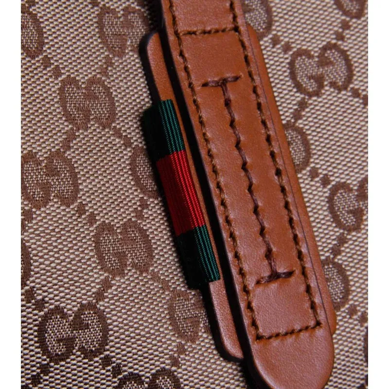 Gucci Beige & brown original GG canvas duffel bag