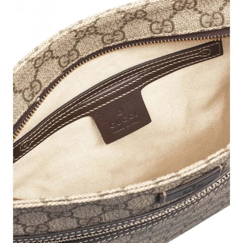 Gucci Beige & ebony GG Supreme canvas flat messenger