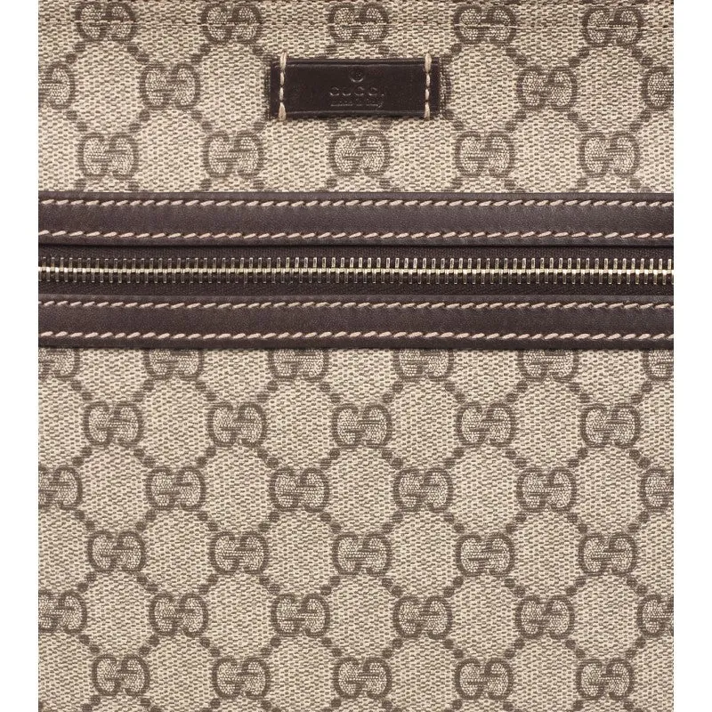 Gucci Beige & ebony GG Supreme canvas flat messenger