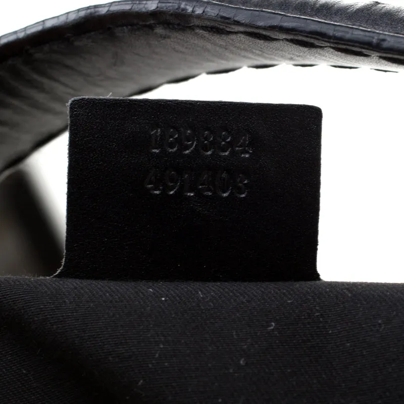 Gucci Black GG Canvas and Leather Queen Hobo