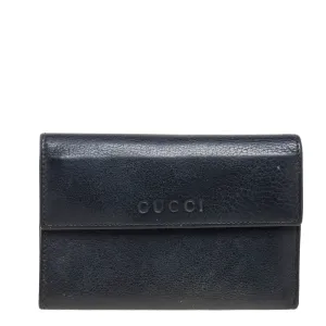 Gucci Black Leather French Trifold Wallet..