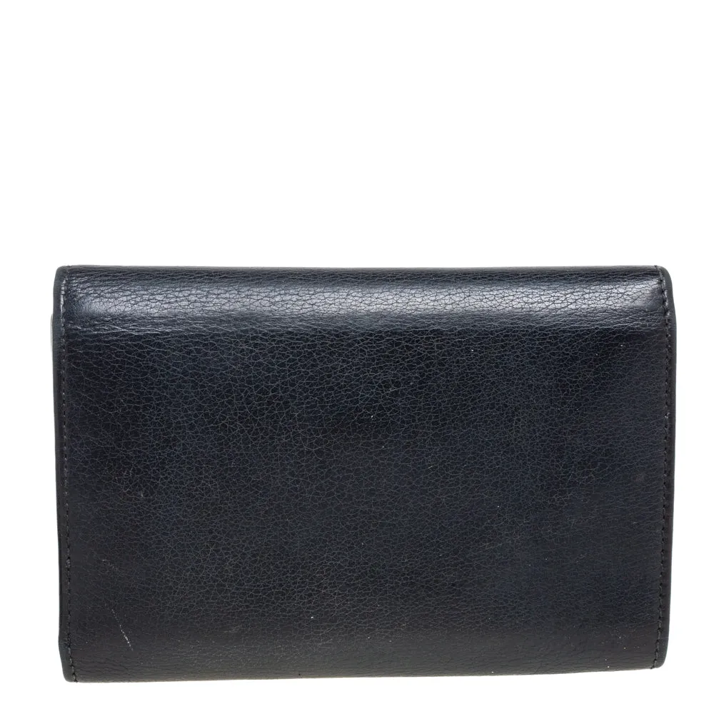 Gucci Black Leather French Trifold Wallet..
