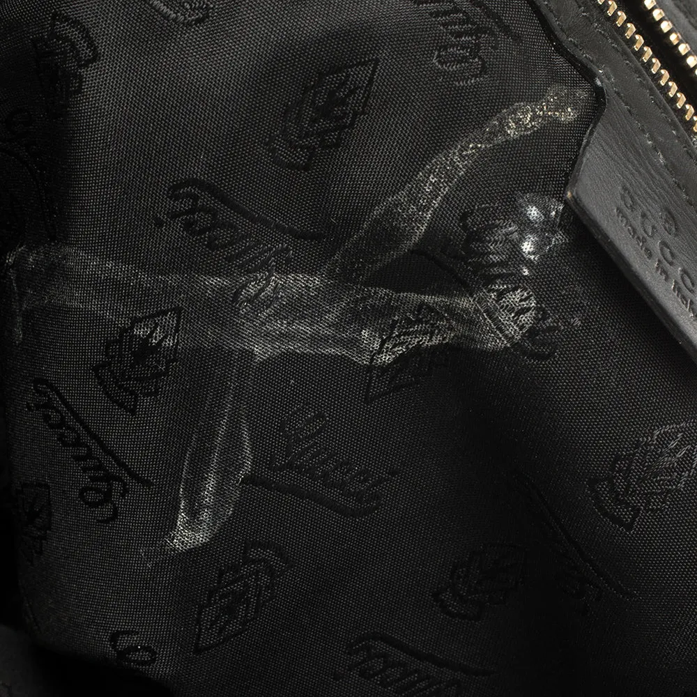 Gucci Black Patent Leather Large Hysteria Hobo