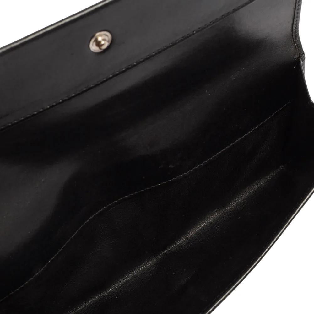 Gucci Black Perforated Leather Interlocking GG Continental Wallet