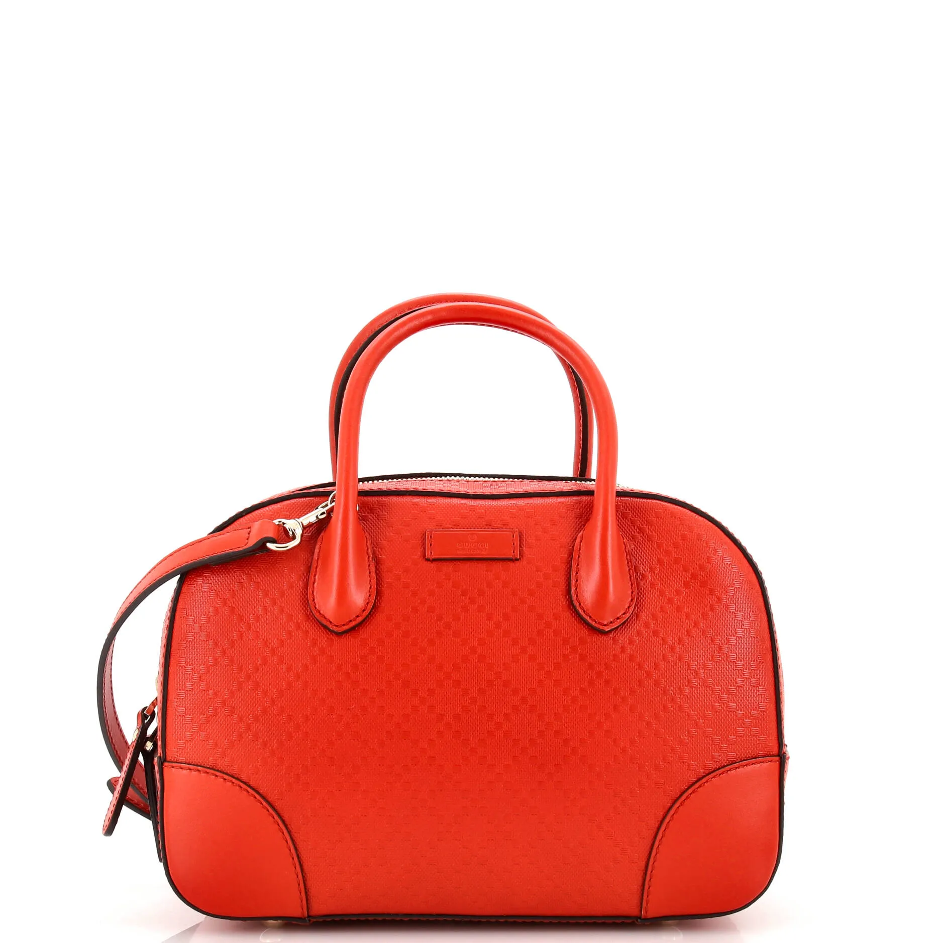 GUCCI Bright Top Handle Bag Diamante Leather Small