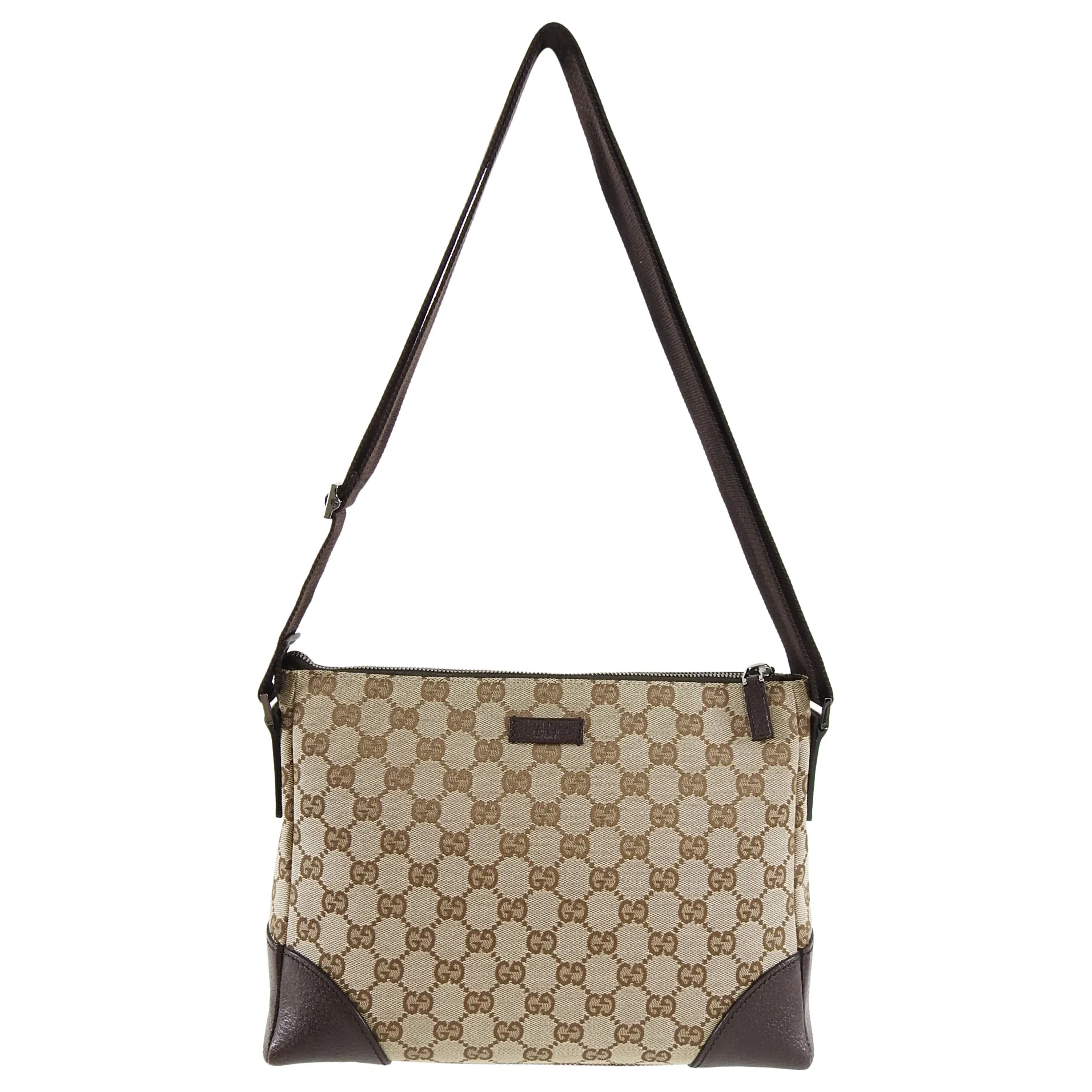 Gucci Brown Monogram Canvas Crossbody Small Bag