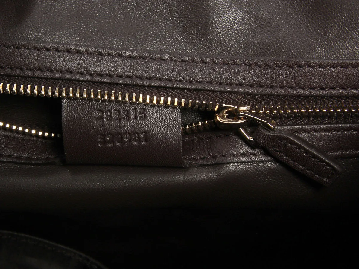 Gucci Brown Python Bamboo Handle Bag