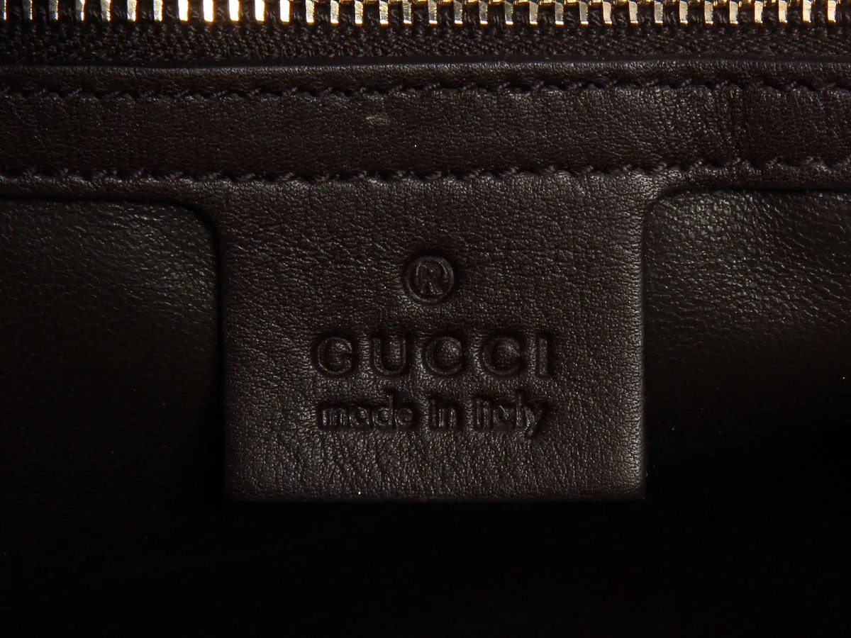 Gucci Brown Python Bamboo Handle Bag