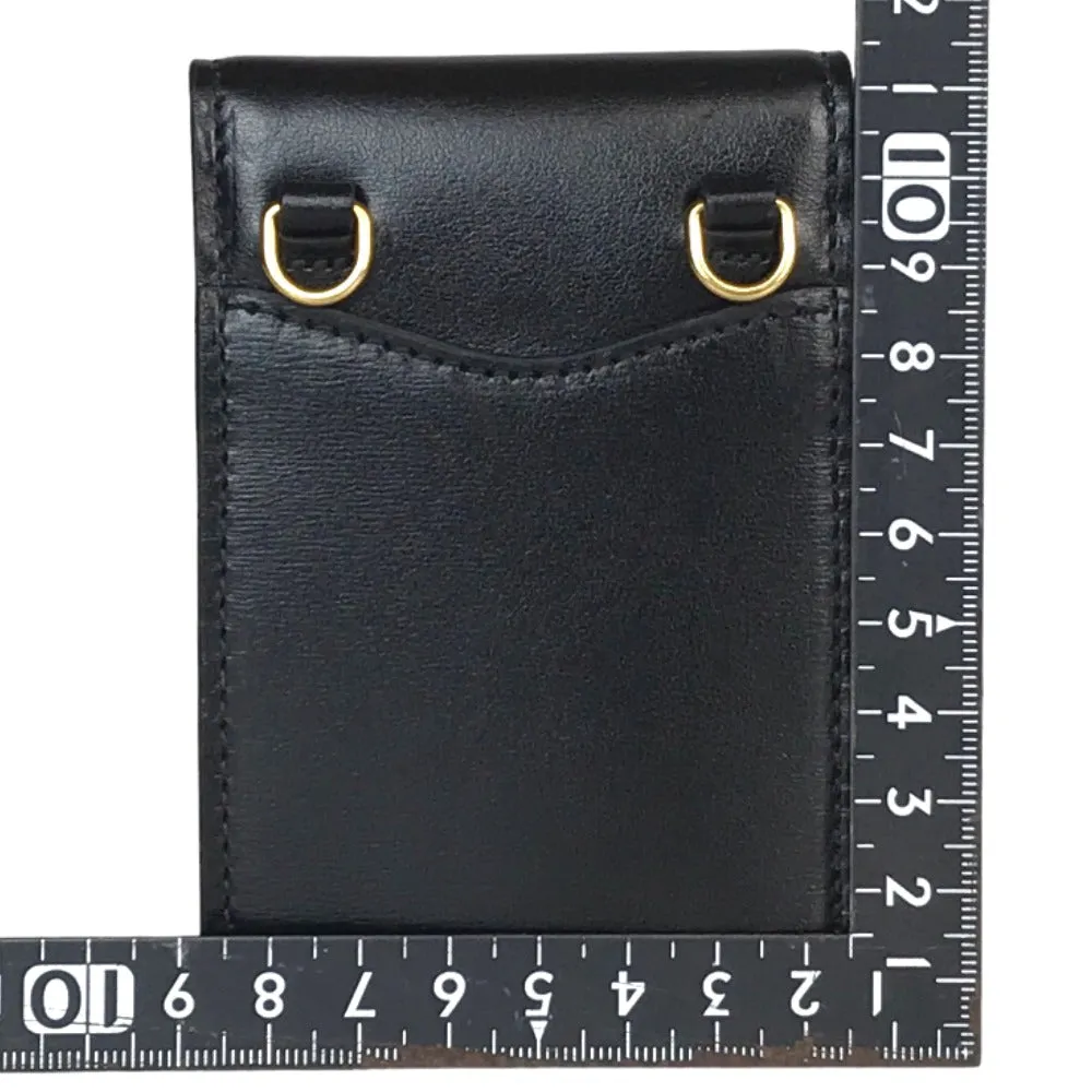GUCCI Card Case 658617 2149 leather black Cross body Women(Unisex) Used