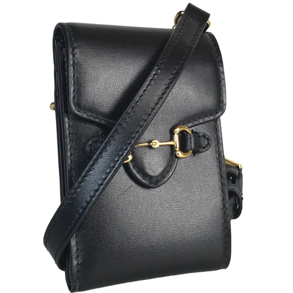 GUCCI Card Case 658617 2149 leather black Cross body Women(Unisex) Used