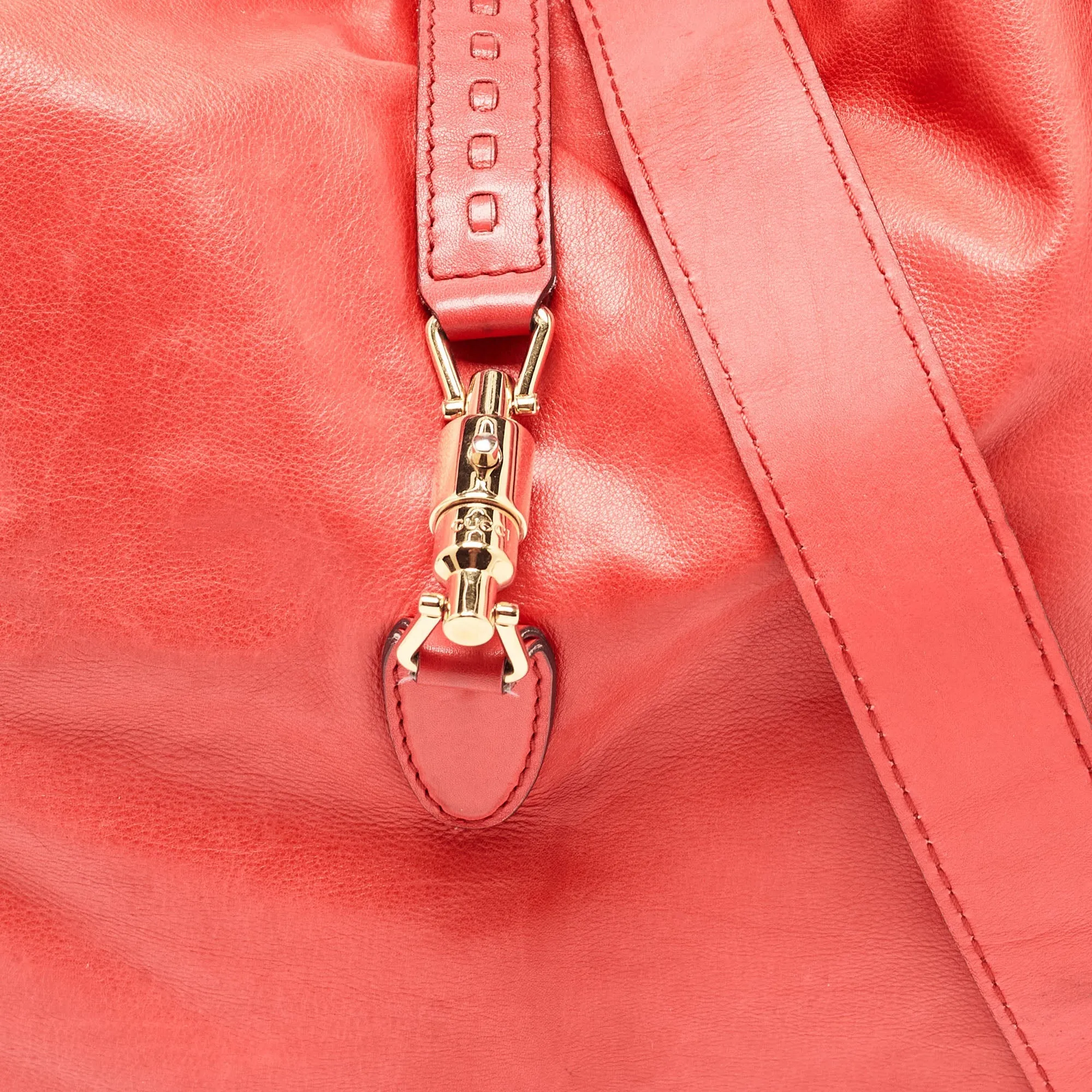 Gucci Coral Leather Large New Jackie Hobo
