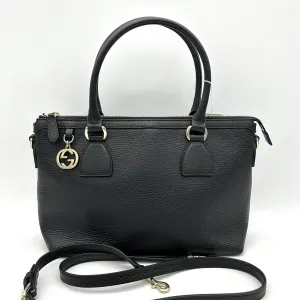 GUCCI Dollar Calfskin GG Charm Satchel Black gu8859se