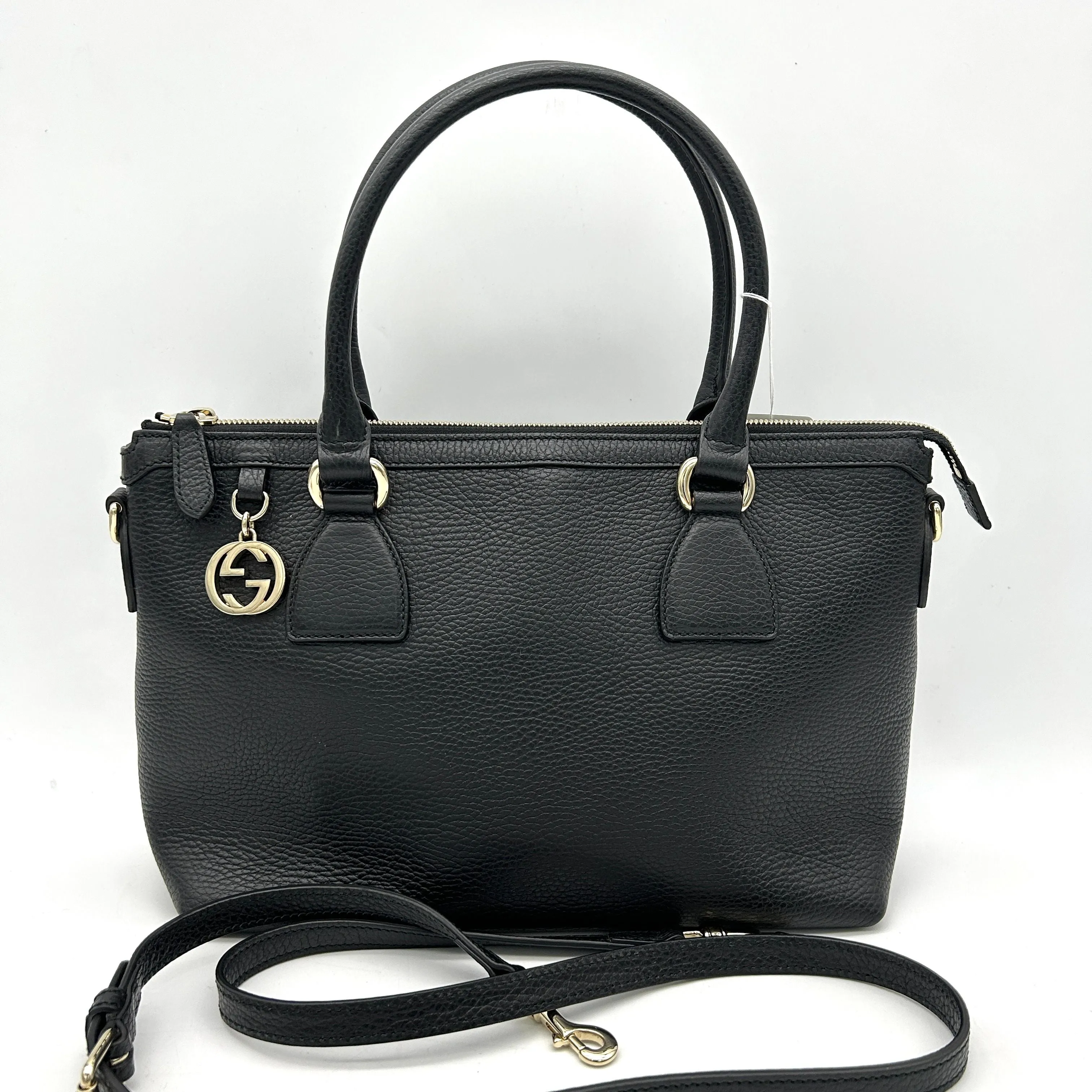 GUCCI Dollar Calfskin GG Charm Satchel Black gu8859se