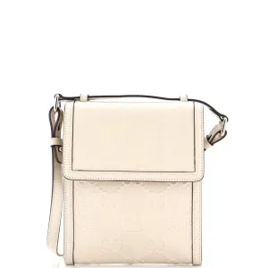 GUCCI Flap Crossbody Bag GG Embossed Perforated Leather Small
