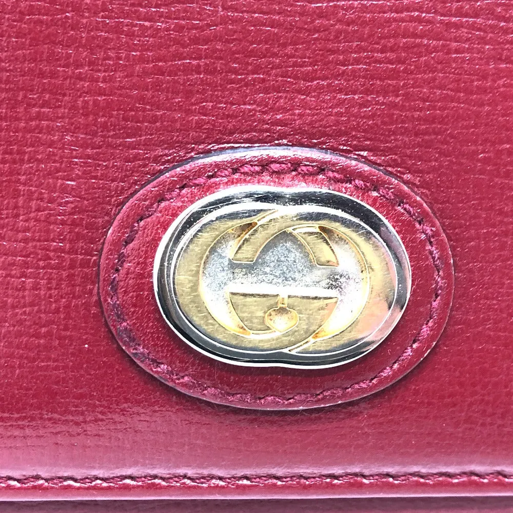 GUCCI Folded wallet 598531 leather Red Marina Interlocking G Women Used