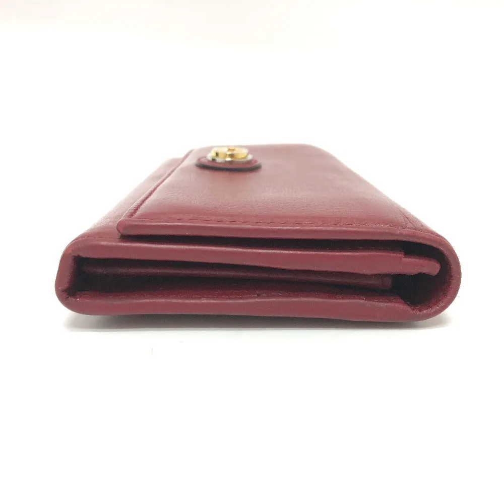 GUCCI Folded wallet 598531 leather Red Marina Interlocking G Women Used