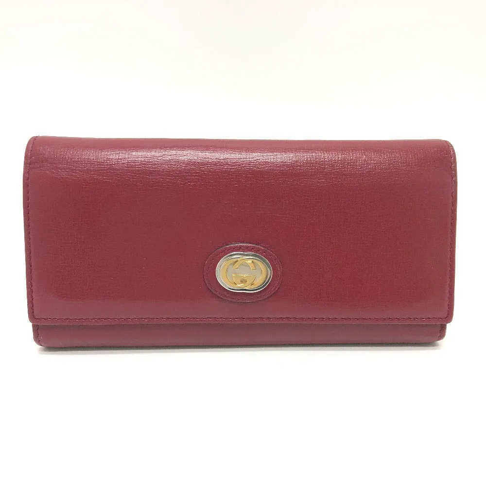 GUCCI Folded wallet 598531 leather Red Marina Interlocking G Women Used