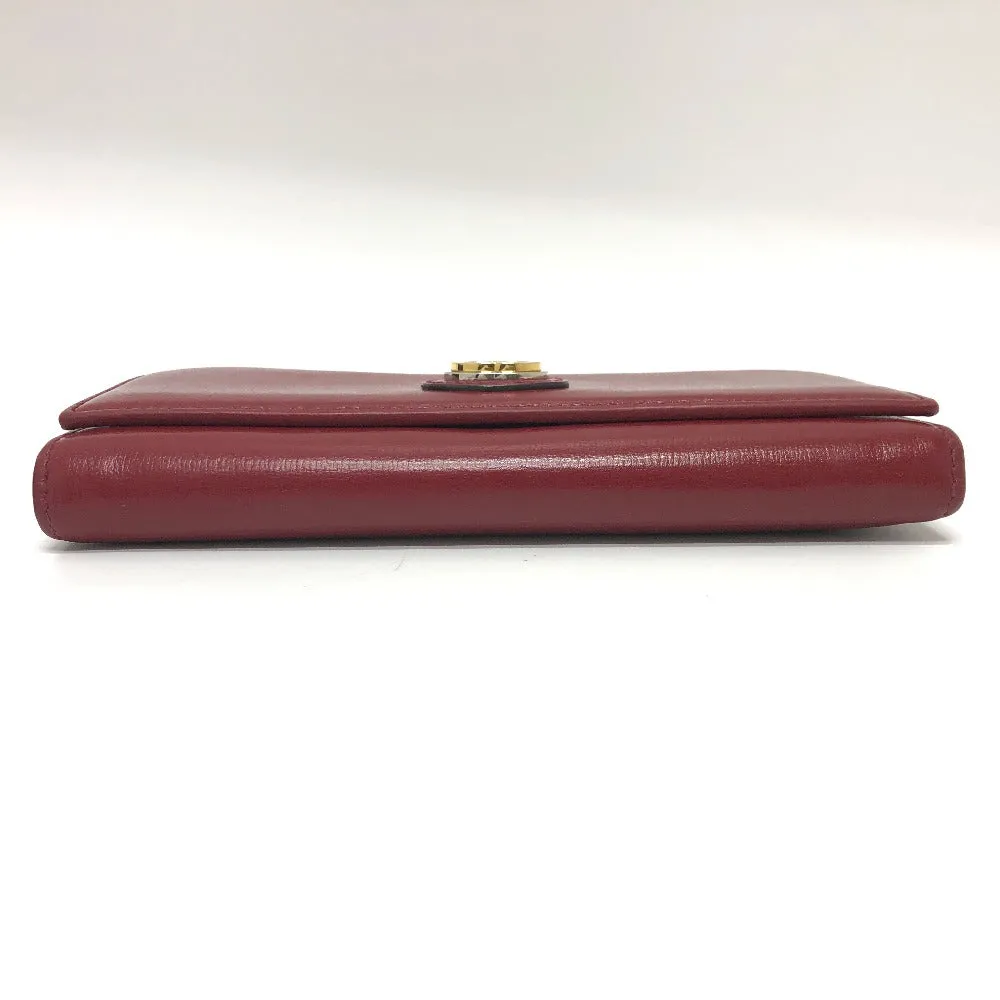 GUCCI Folded wallet 598531 leather Red Marina Interlocking G Women Used