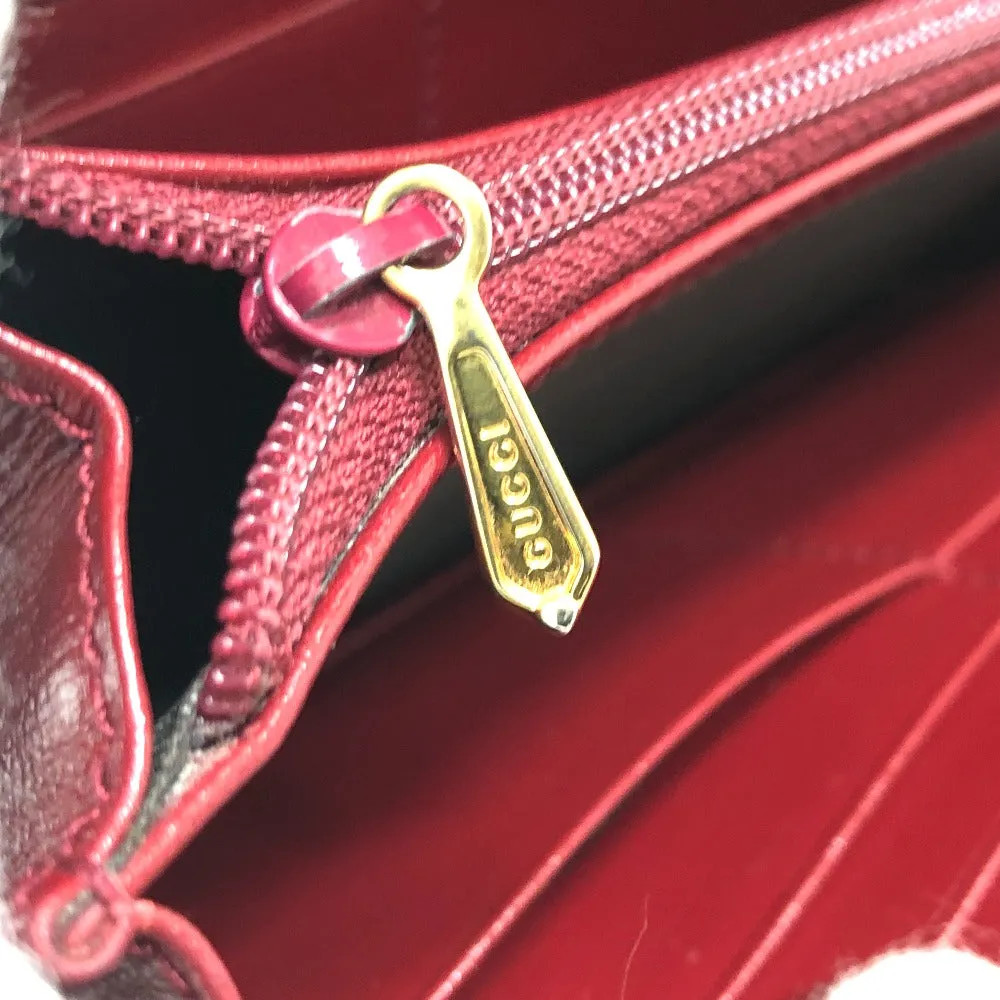 GUCCI Folded wallet 598531 leather Red Marina Interlocking G Women Used