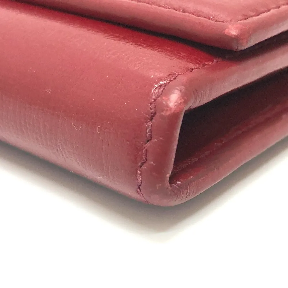 GUCCI Folded wallet 598531 leather Red Marina Interlocking G Women Used