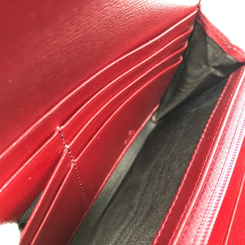 GUCCI Folded wallet 598531 leather Red Marina Interlocking G Women Used