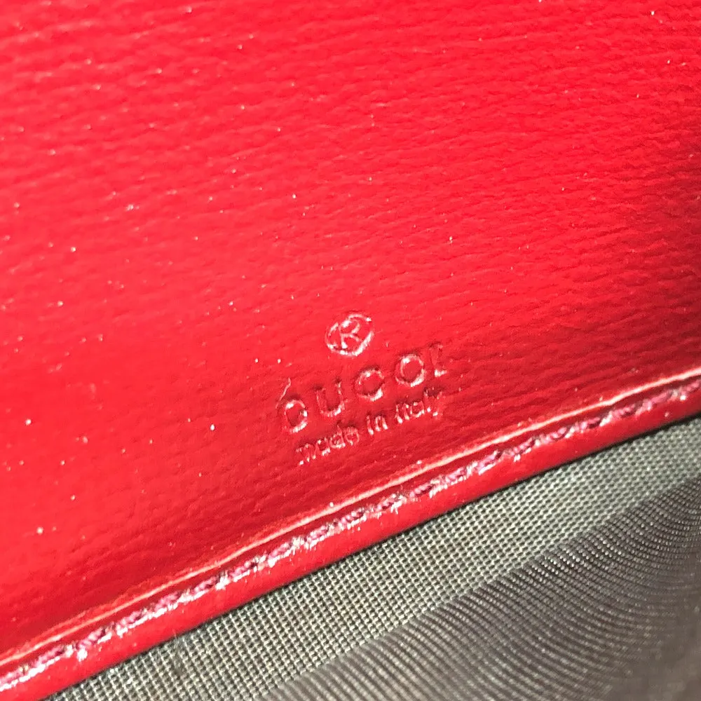 GUCCI Folded wallet 598531 leather Red Marina Interlocking G Women Used
