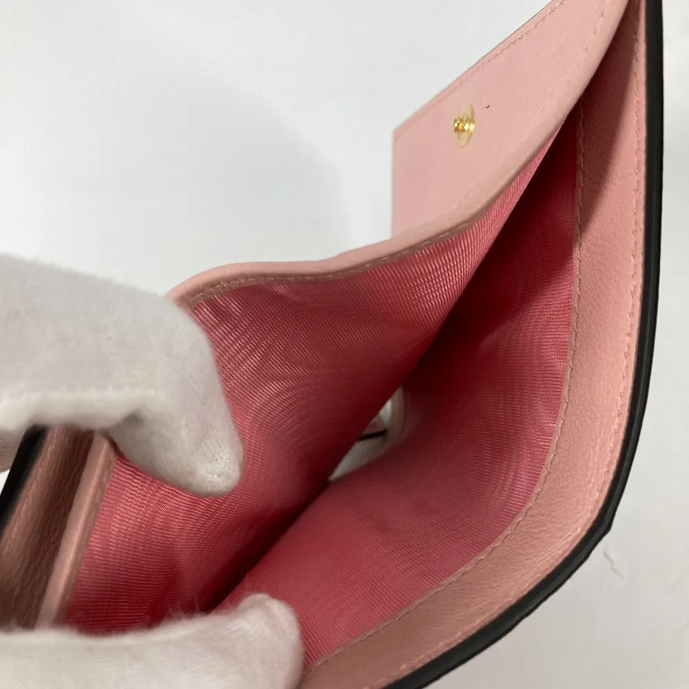 GUCCI Folded wallet 701489 GG Supreme Canvas Pink x Beige GG Supreme Stripe ice cream Women Used