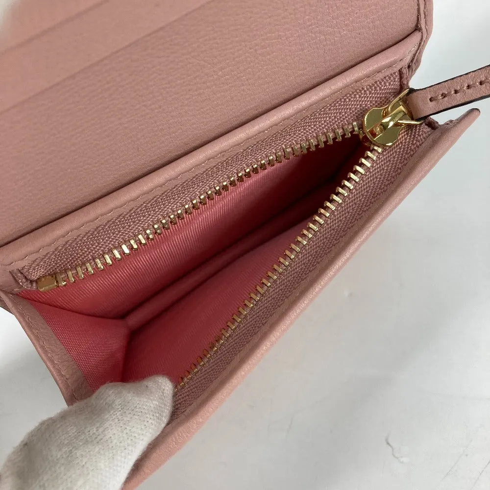 GUCCI Folded wallet 701489 GG Supreme Canvas Pink x Beige GG Supreme Stripe ice cream Women Used