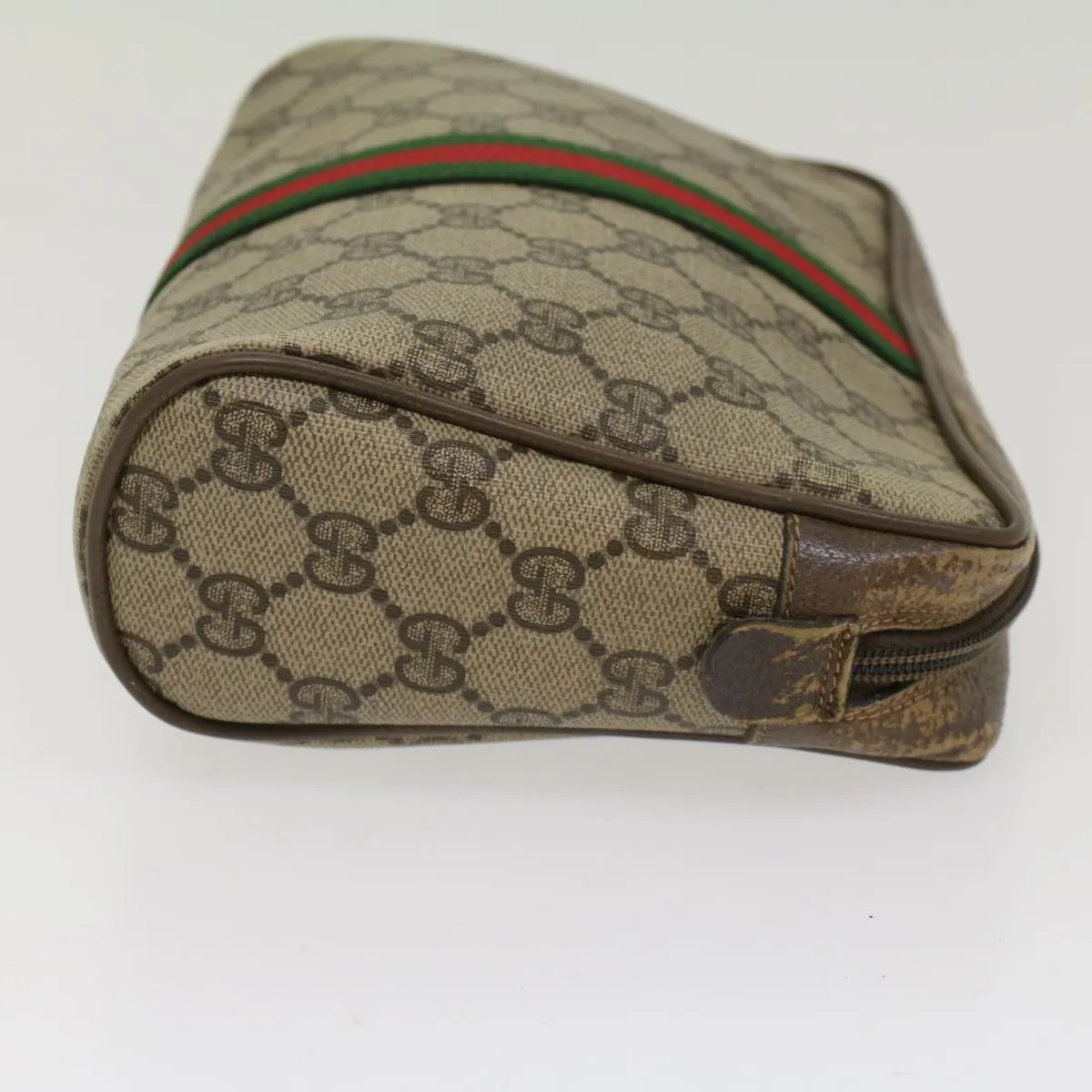 GUCCI GG Canvas Web Sherry Line Clutch Bag Beige Red Green 56.01.012  yk8055
