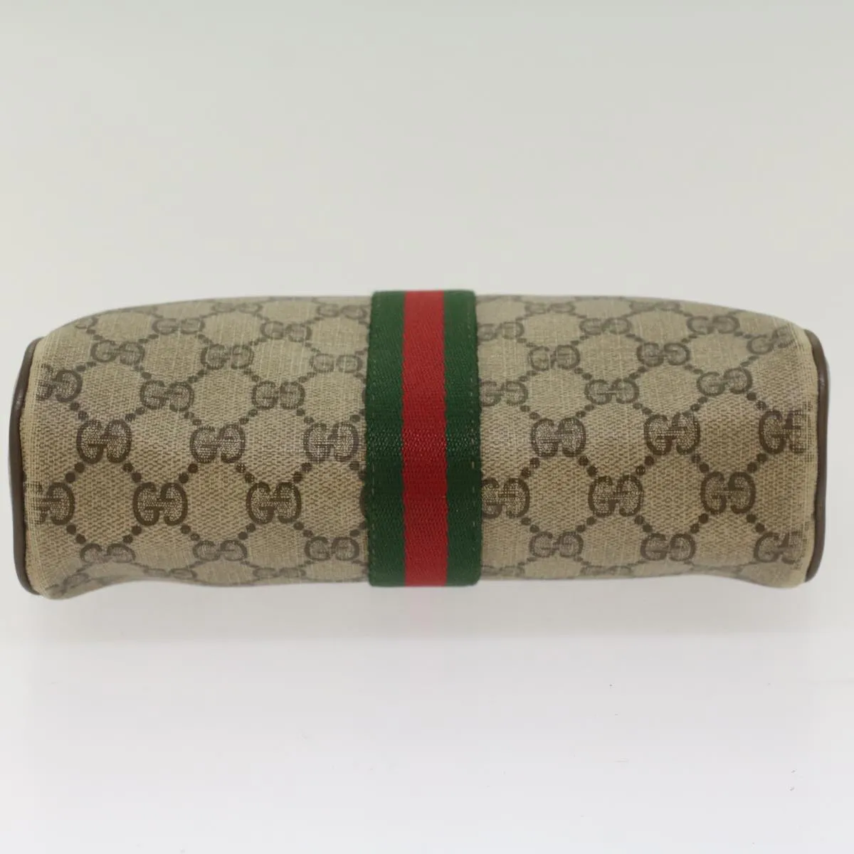 GUCCI GG Canvas Web Sherry Line Clutch Bag Beige Red Green 56.01.012  yk8055