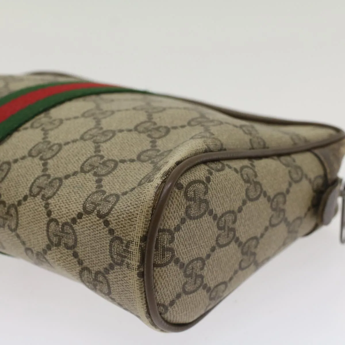 GUCCI GG Canvas Web Sherry Line Clutch Bag Beige Red Green 56.01.012  yk8055