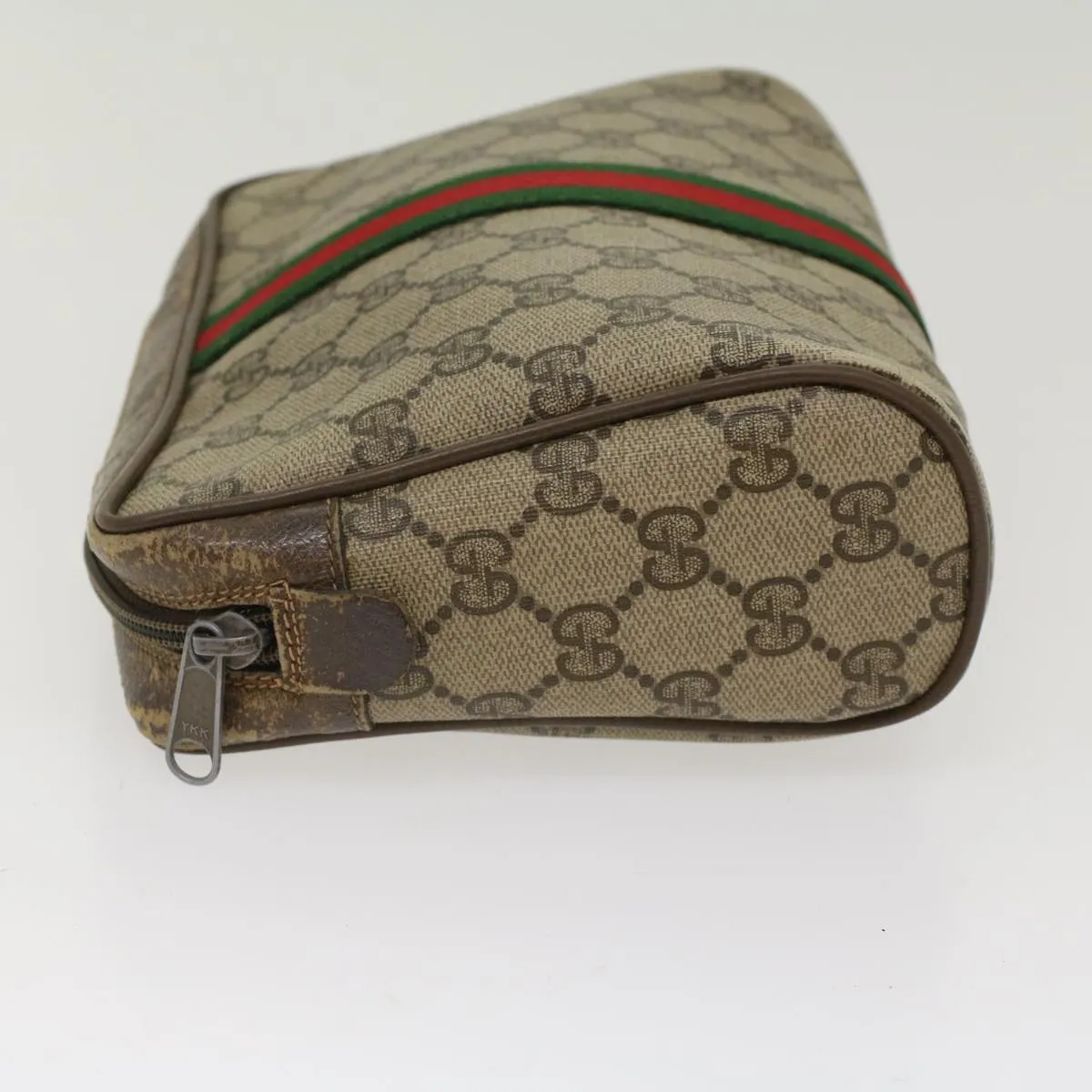 GUCCI GG Canvas Web Sherry Line Clutch Bag Beige Red Green 56.01.012  yk8055
