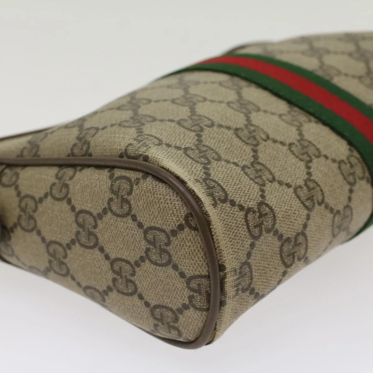 GUCCI GG Canvas Web Sherry Line Clutch Bag Beige Red Green 56.01.012  yk8055