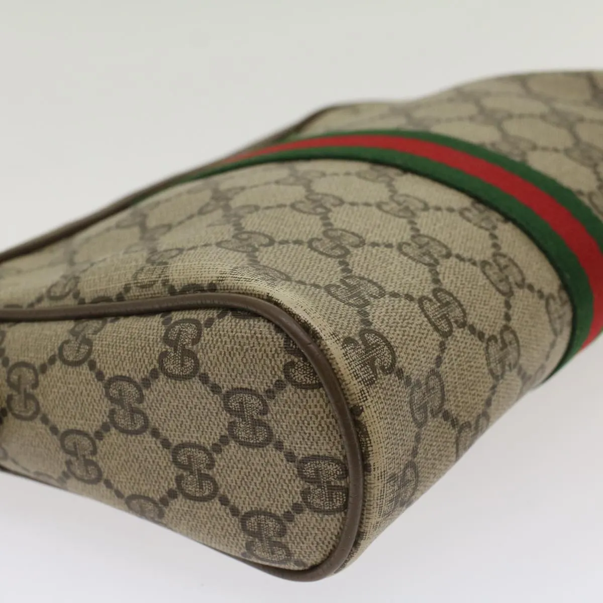 GUCCI GG Canvas Web Sherry Line Clutch Bag Beige Red Green 56.01.012  yk8055