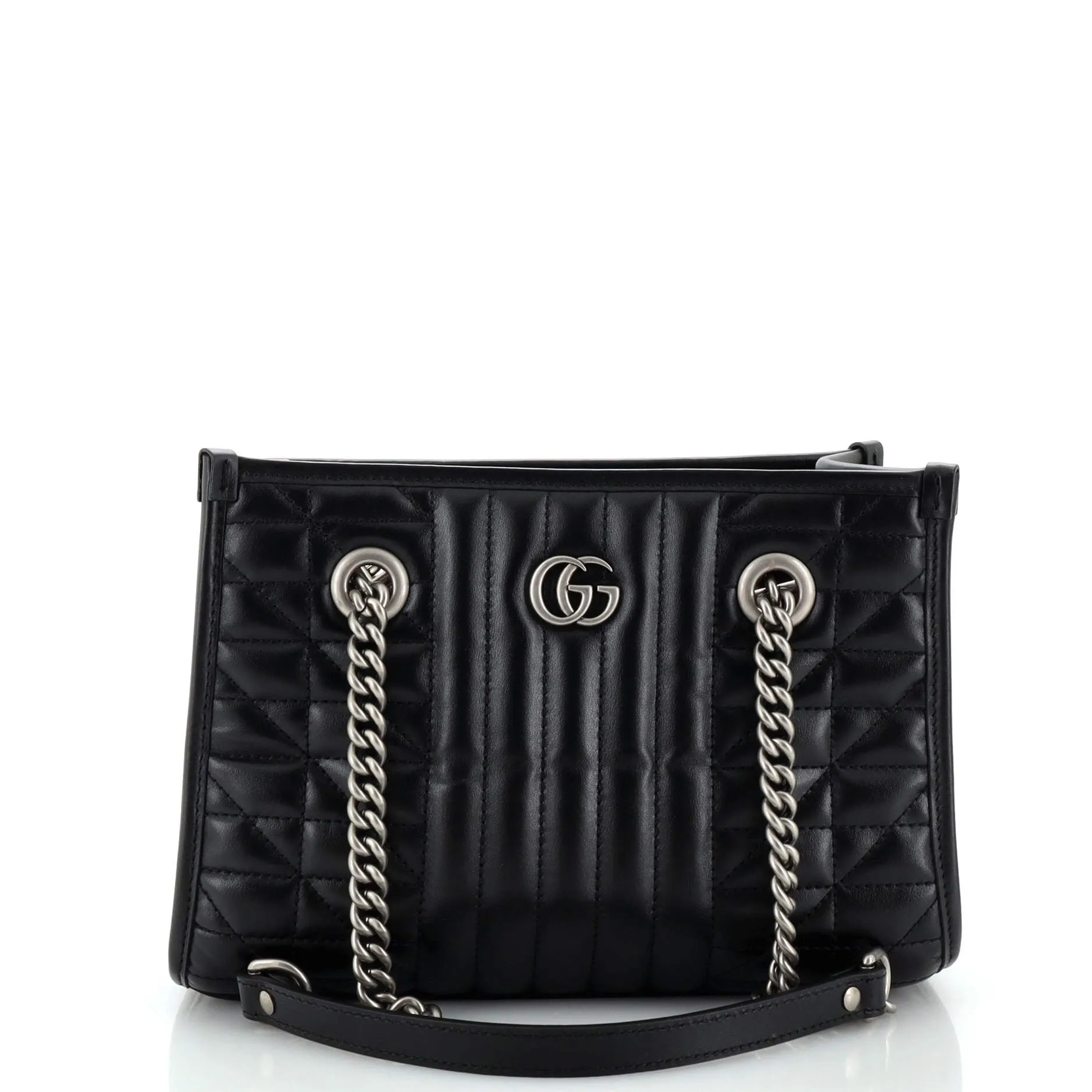 GUCCI GG Marmont Aria Chain Shopping Tote Mixed Matelasse Leather Small