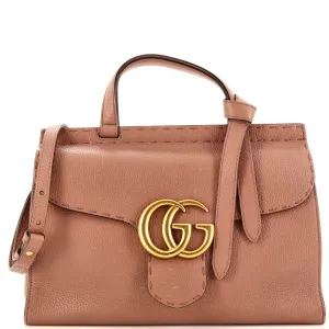 GUCCI GG Marmont Top Handle Bag Leather Small