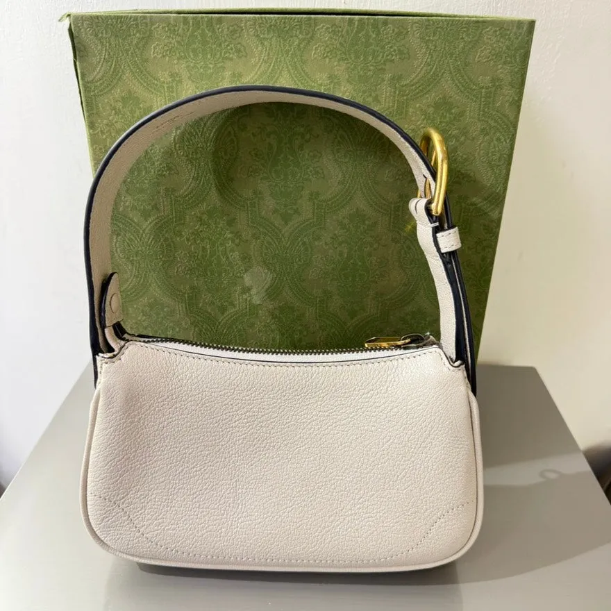 Gucci GG Marmont White Leather Hobo Bag