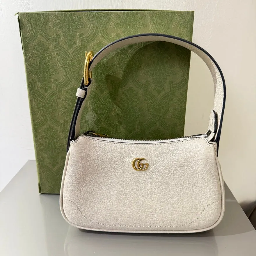 Gucci GG Marmont White Leather Hobo Bag