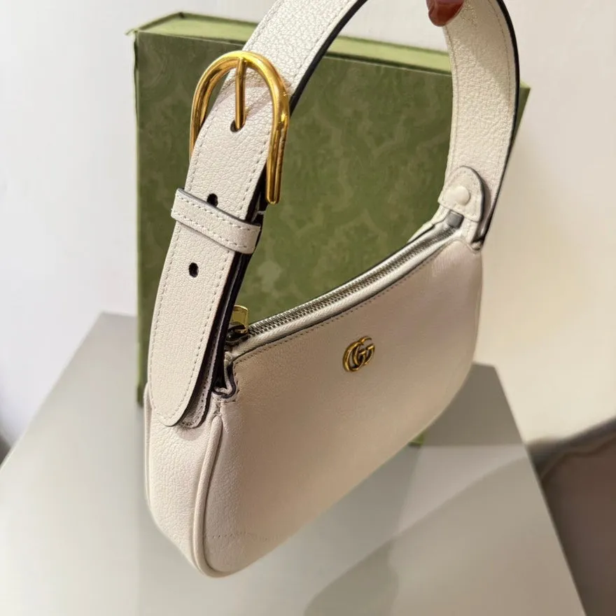 Gucci GG Marmont White Leather Hobo Bag