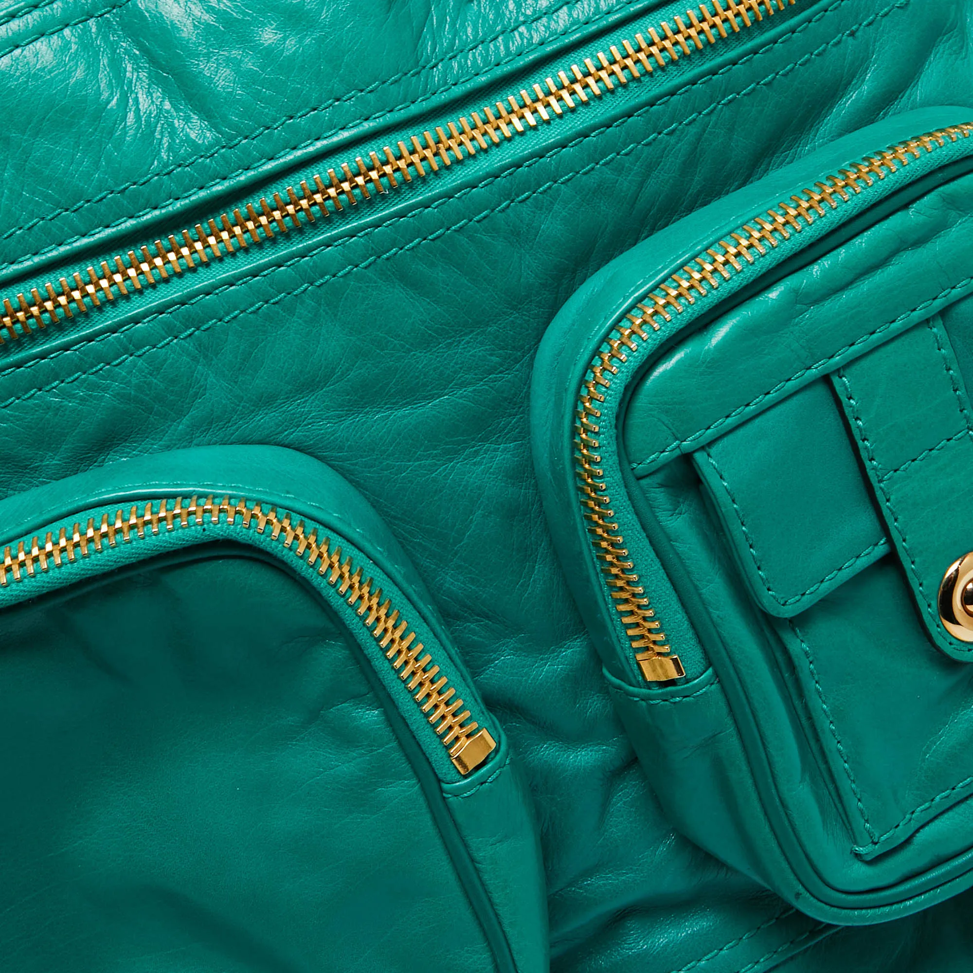 Gucci Green Leather Large Darwin Convertible Backpack