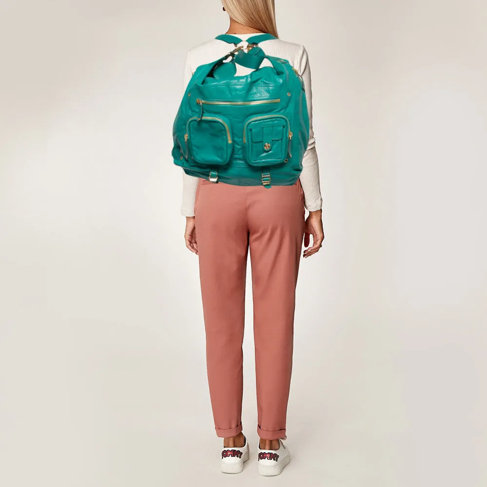 Gucci Green Leather Large Darwin Convertible Backpack