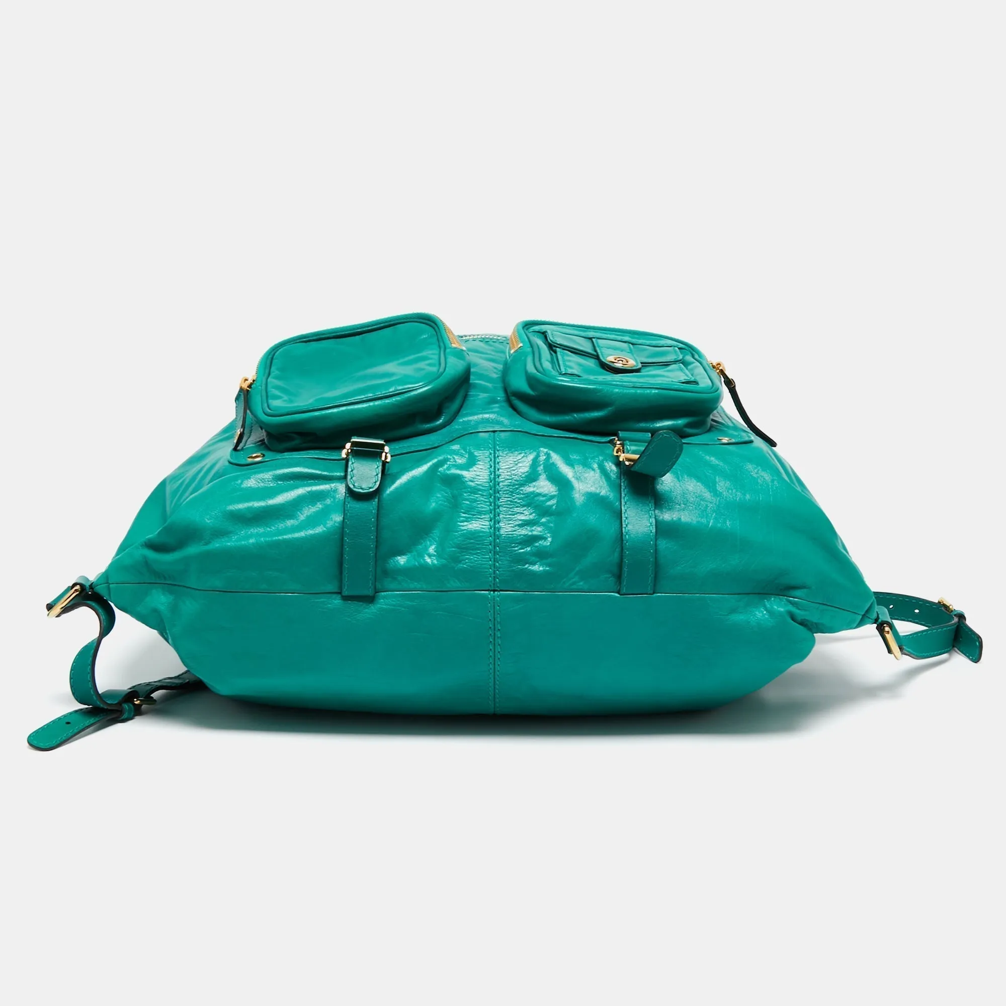 Gucci Green Leather Large Darwin Convertible Backpack