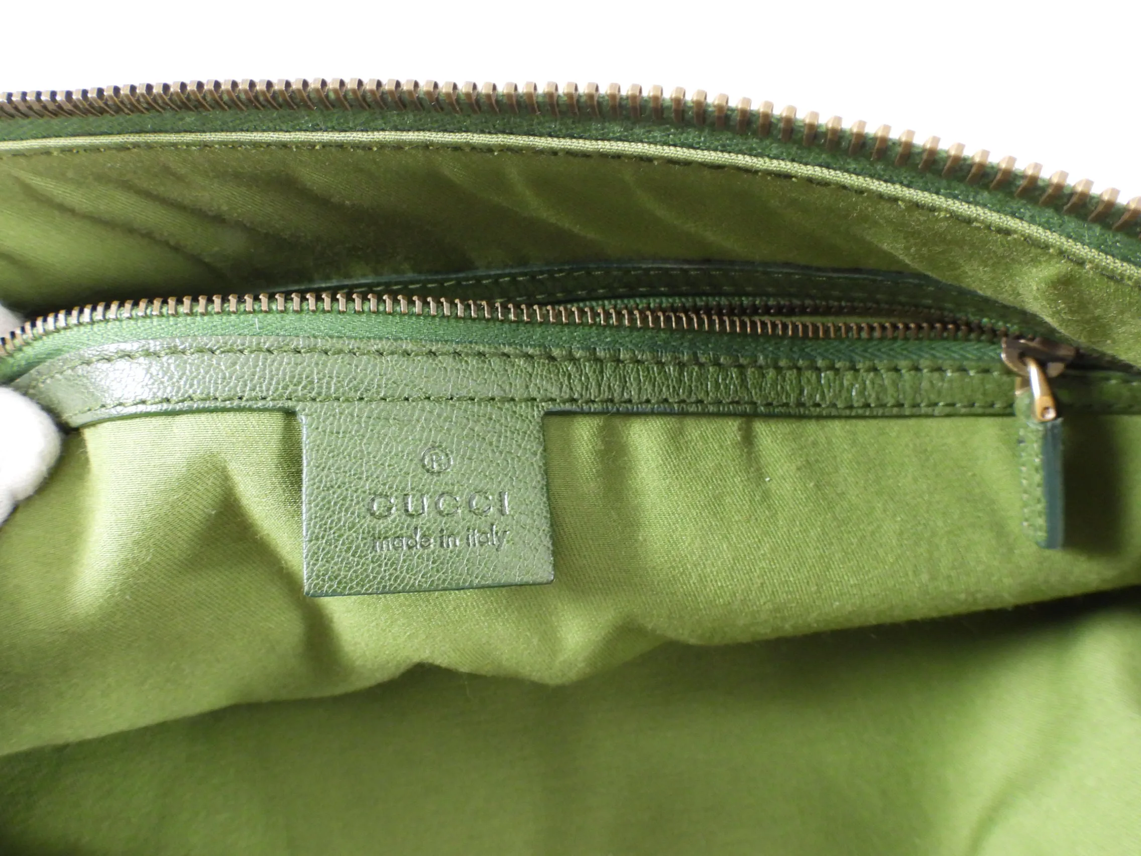 Gucci Green Small Blondie GG Logo Leather Hobo Bag