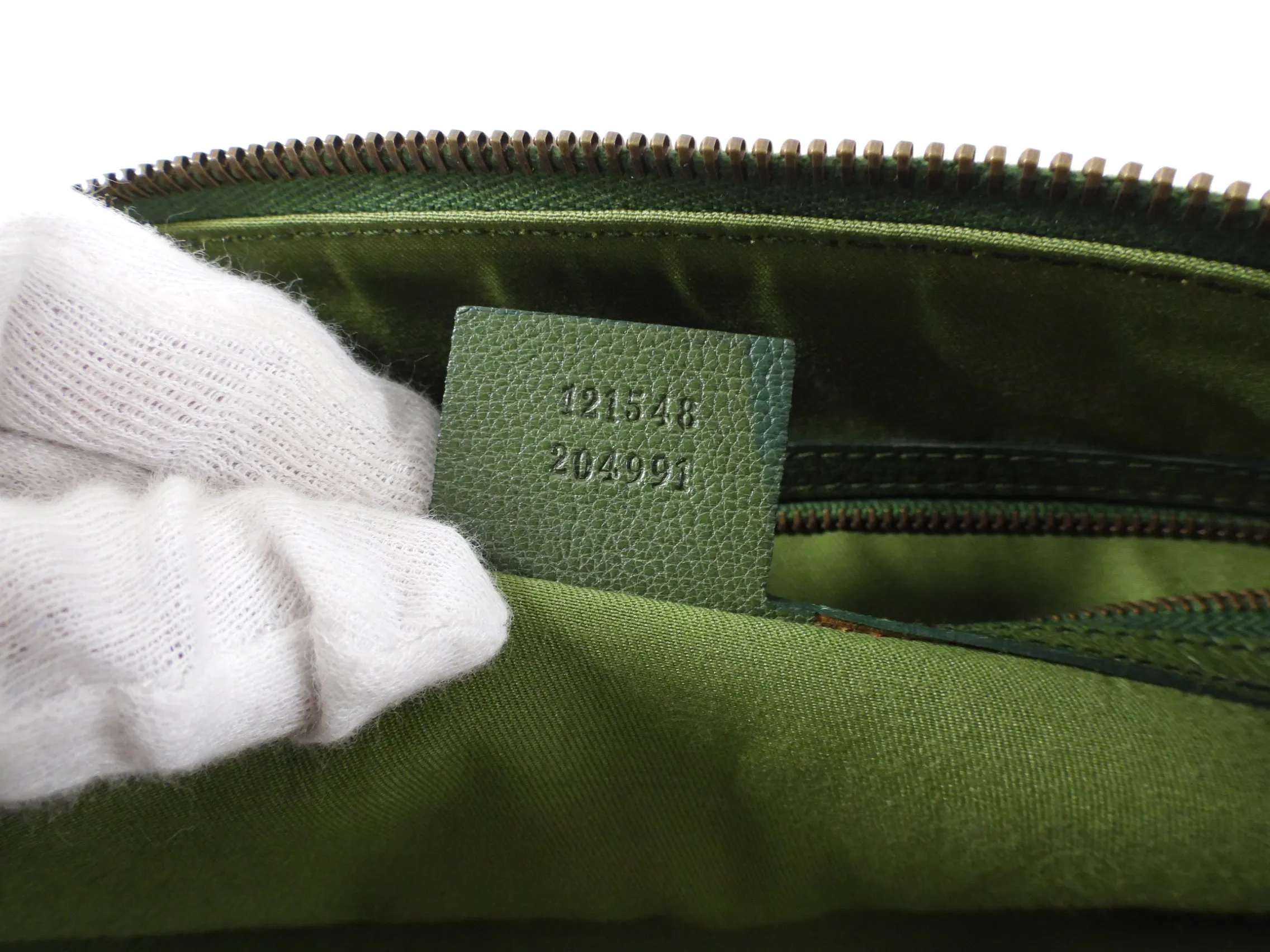 Gucci Green Small Blondie GG Logo Leather Hobo Bag